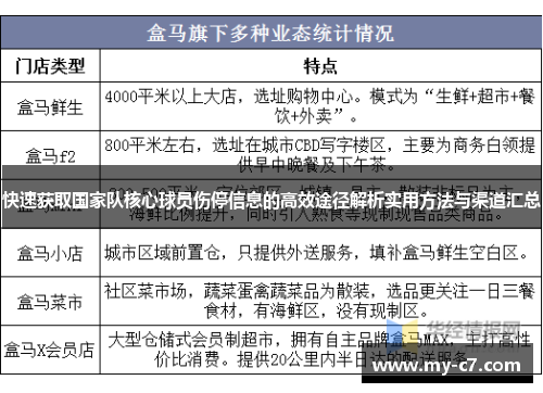 快速获取国家队核心球员伤停信息的高效途径解析实用方法与渠道汇总